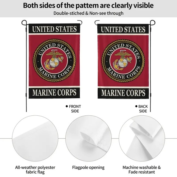 🇺🇸United States Marine Corps Support Our Troops Garden Flag! - Picture 6 of 10